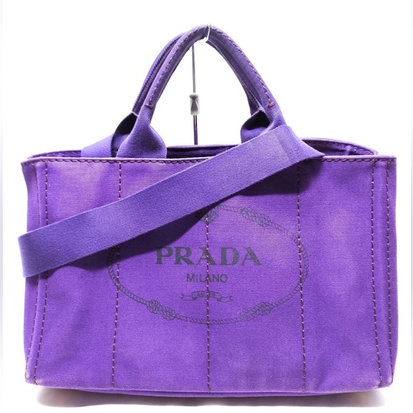 Prada Handbags - Prada Canapa Purple Tote Bag